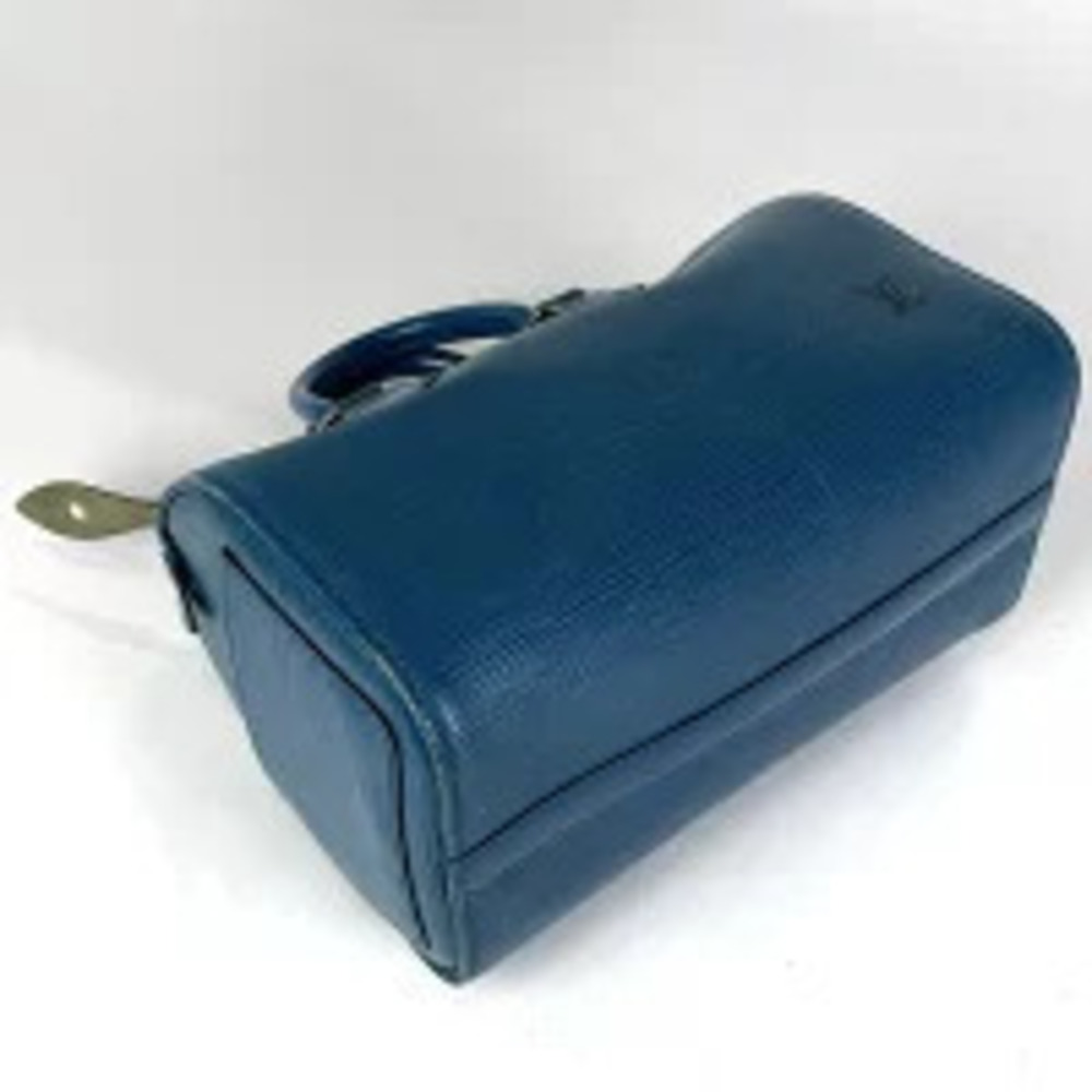 Louis Vuitton Toledo Speedy Leather Blue Handbag Epi Blue